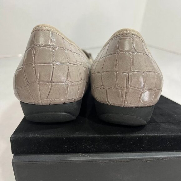 Anne Klein AK Sport Croc Embossed Loafers Comfort Flats Taupe 10M - Picture 13 of 16
